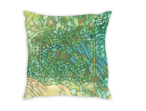 Throw Pillow Sewn - Throw Pillow-  Flower Kitten Art Nouveau
