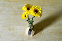 Chiseled Wood Geometric Flower Vase