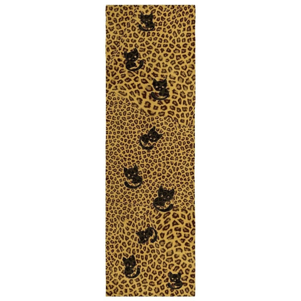 Scarf - Black Cat Leopard Print Scarf-Animal Print