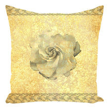 Throw Pillow Zippered - Gardenia Decorative Throw Pillow-Zippered-Gardenia On Lace And Gold