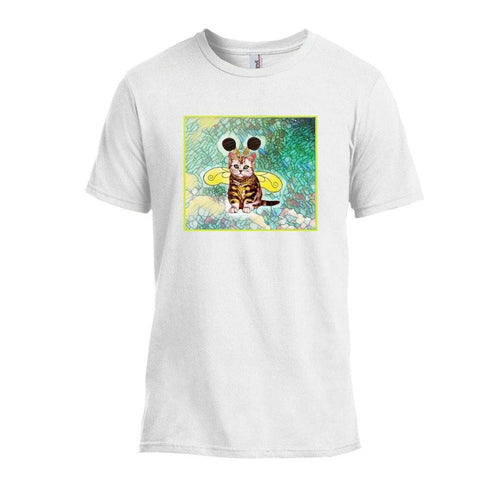 Tshirts - Bee Kitten Art Nouveau Design T-shirt - White