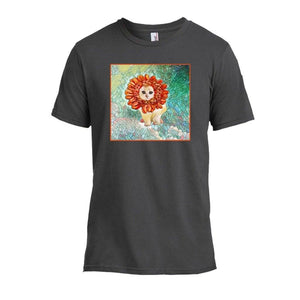 Tshirts - Flower Kitten Art Nouveau Design T-shirt -Smoke Grey