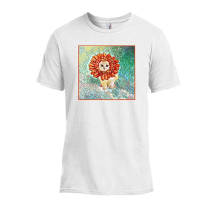 Tshirts - Flower Kitten Art Nouveau Design T-shirt - White