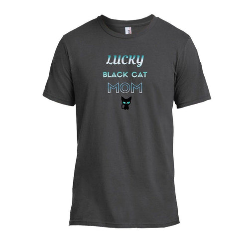 Tshirts - Lucky Black Cat Mom T-shirt - Smoke